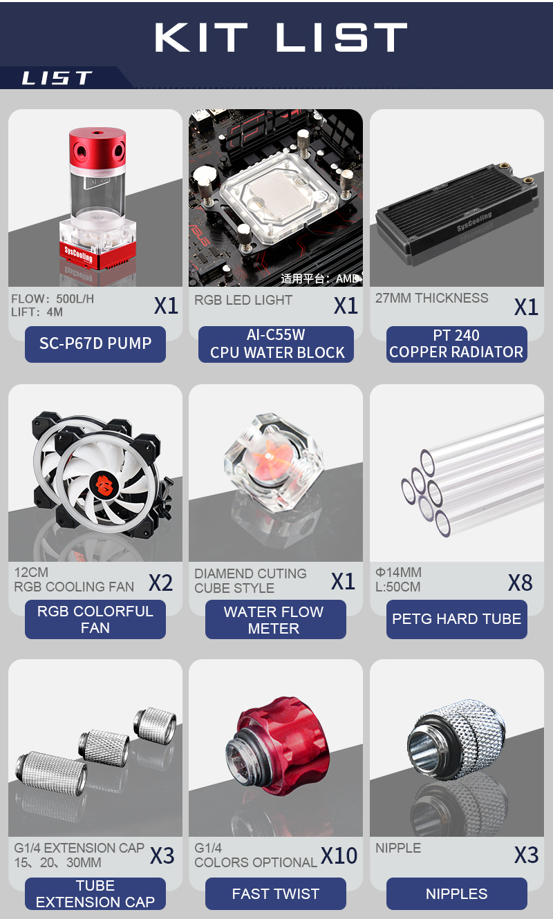 Syscooling PC water cooling kit for AMD AM4 ryzen CPU socket 240mm